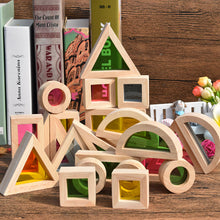 Load image into Gallery viewer, Agirlgle 24pcs Wood Building Blocks