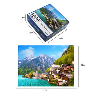 Agirlgle Jigsaw Puzzles 1000 Pieces for Adults for Kids, Jigsaw Puzzles Hallstatt Town- 1000 Pieces Jigsaw Puzzles